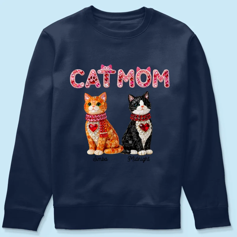 Cat Mom Shiny Pattern - Personalized Shirt - Unique Valentine's Day Gift for Cat Moms - Image 59