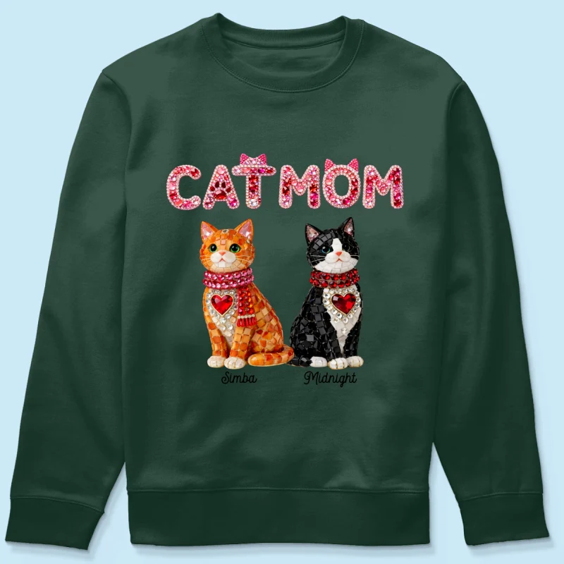 Cat Mom Shiny Pattern - Personalized Shirt - Unique Valentine's Day Gift for Cat Moms - Image 61