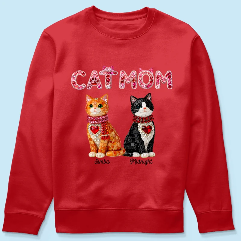 Cat Mom Shiny Pattern - Personalized Shirt - Unique Valentine's Day Gift for Cat Moms - Image 63