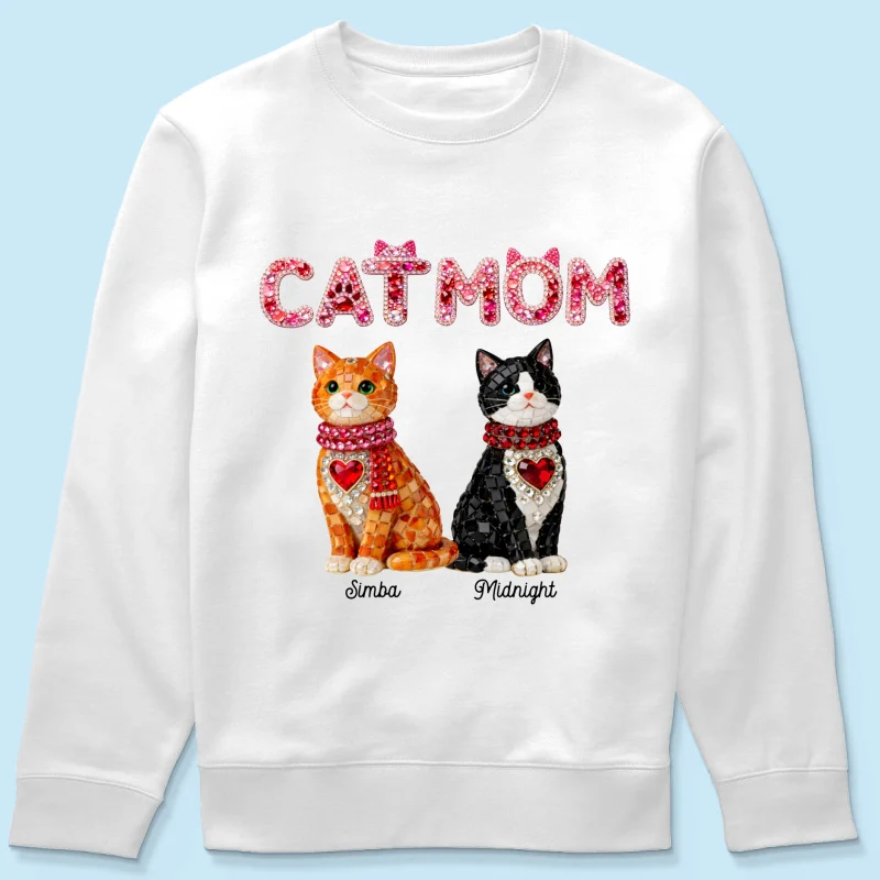 Cat Mom Shiny Pattern - Personalized Shirt - Unique Valentine's Day Gift for Cat Moms - Image 65