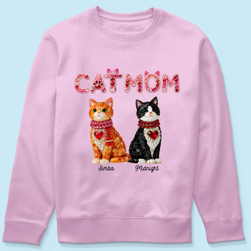 Cat Mom Shiny Pattern - Personalized Shirt - Unique Valentine's Day Gift for Cat Moms - Image 67