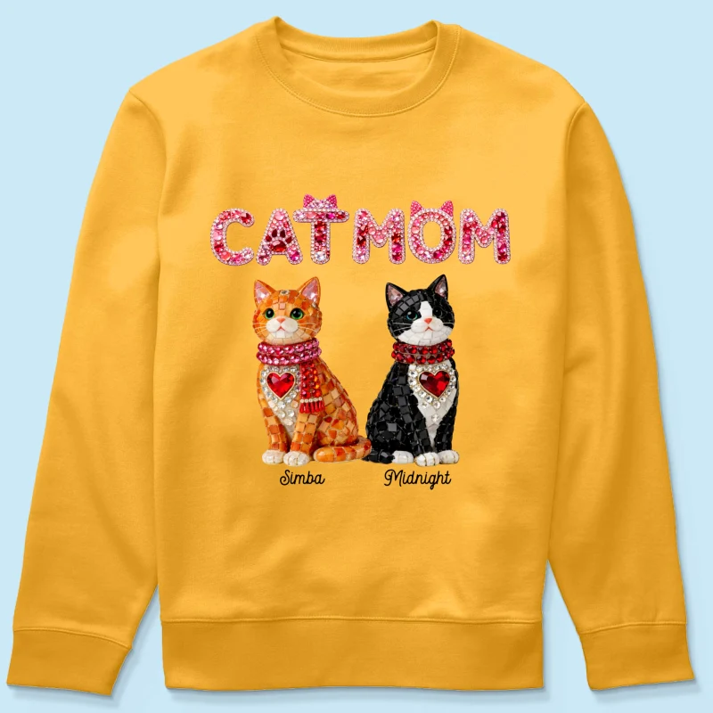 Cat Mom Shiny Pattern - Personalized Shirt - Unique Valentine's Day Gift for Cat Moms - Image 68