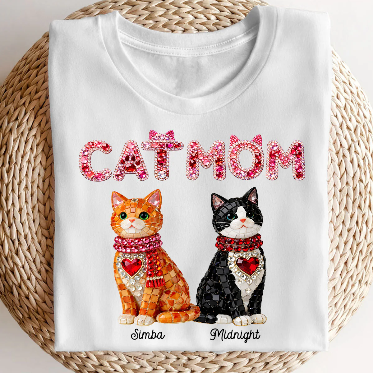 Cat Mom Shiny Pattern - Personalized Shirt - Unique Valentine's Day Gift for Cat Moms - Image 7