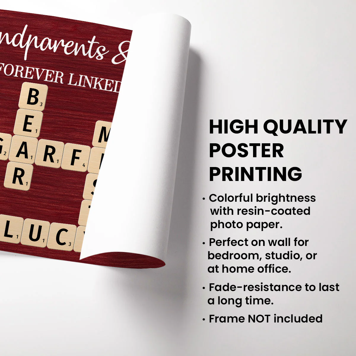 Christmas Grandparents Grandkids Forever Linked Together Crossword Puzzle Art - Personalized Poster - Gift For Grandparents - Image 6