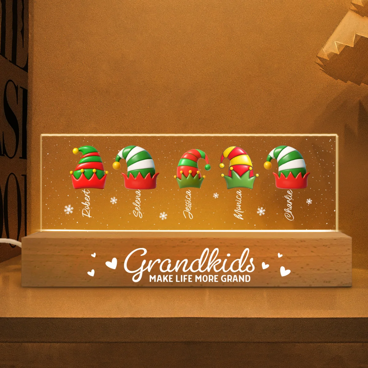 Grandkids Make Life More Grand - Personalized LED Night Light - Heartwarming Christmas Gift For Grandma, Grandkids, Family - Image 10
