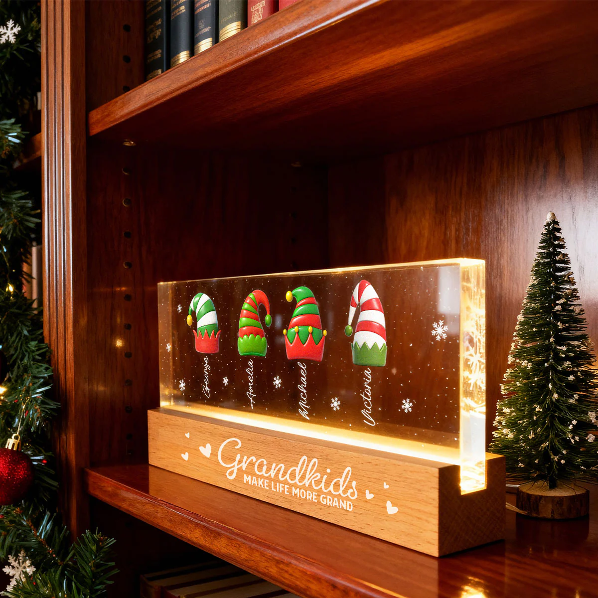 Grandkids Make Life More Grand - Personalized LED Night Light - Heartwarming Christmas Gift For Grandma, Grandkids, Family - Image 6