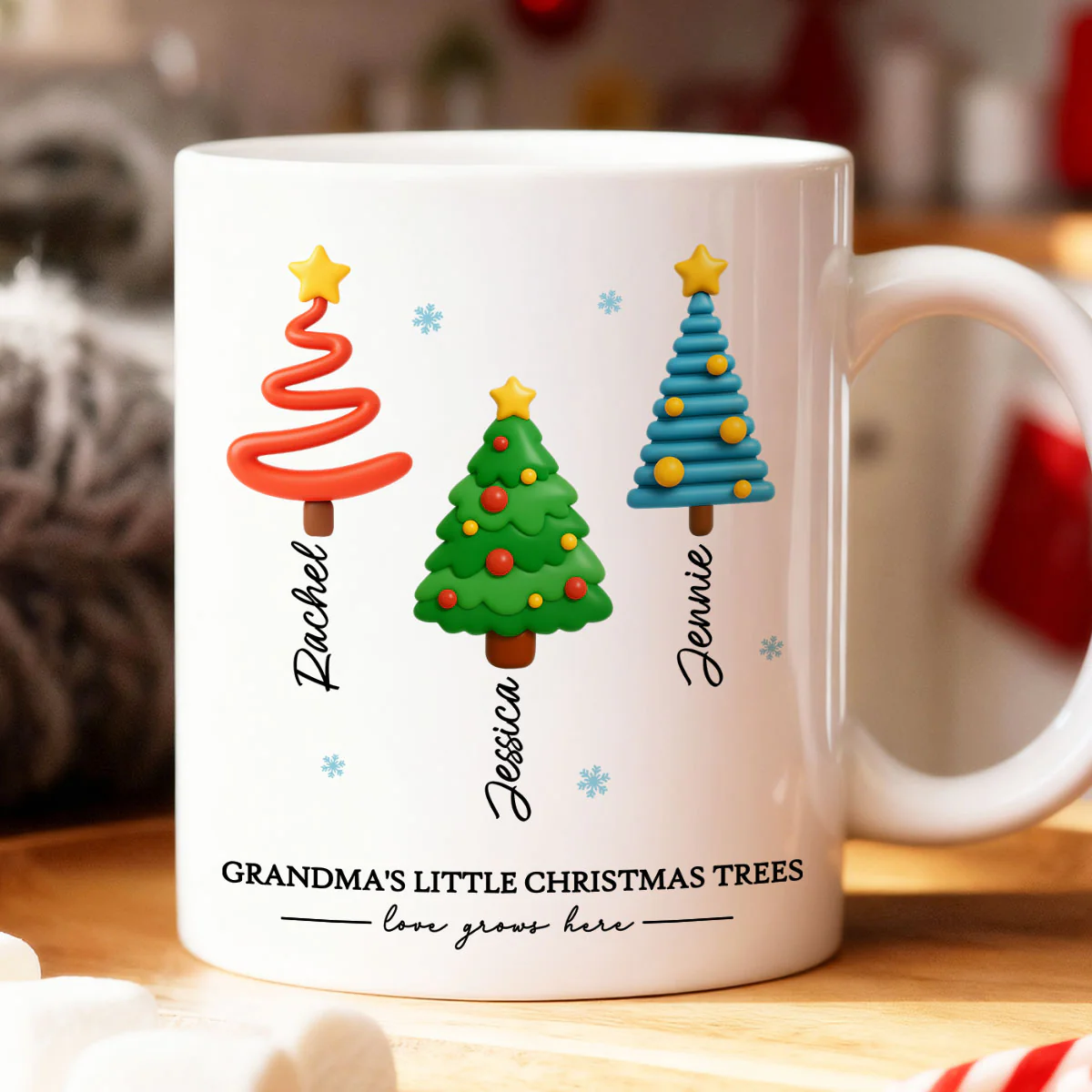 Grandma's Little Christmas Trees - Personalized Mug - Unique Christmas Gift For Grandma, Grandkids, Family - Image 3