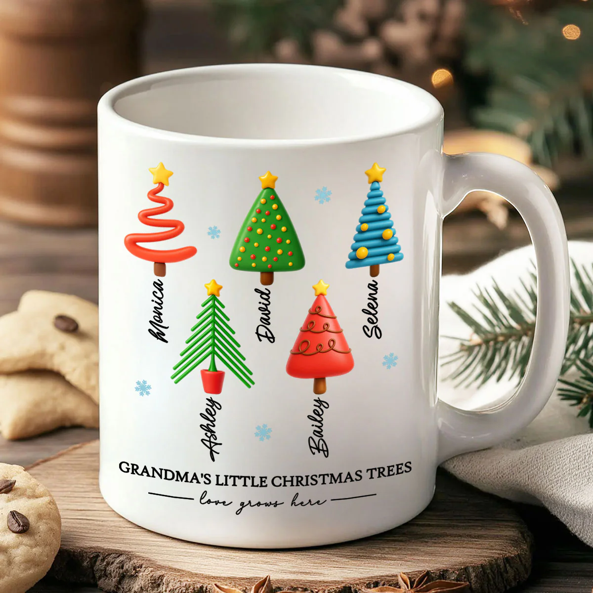 Grandma's Little Christmas Trees - Personalized Mug - Unique Christmas Gift For Grandma, Grandkids, Family - Image 7