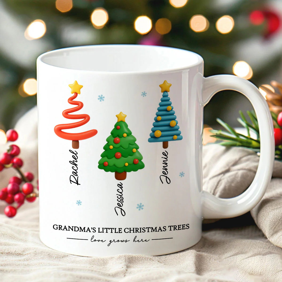 Grandma's Little Christmas Trees - Personalized Mug - Unique Christmas Gift For Grandma, Grandkids, Family - Image 8