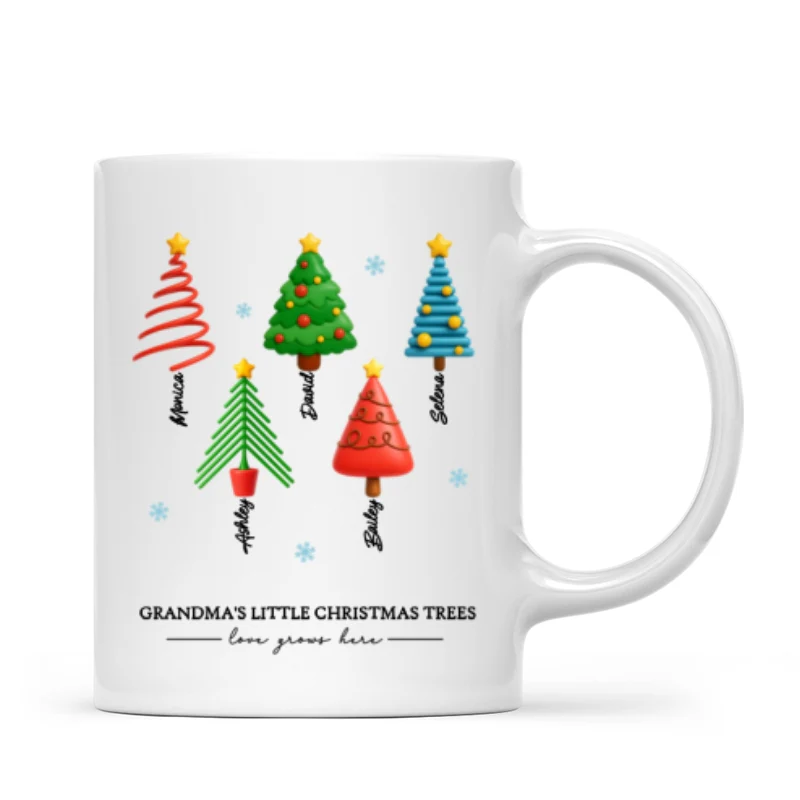 Grandma's Little Christmas Trees - Personalized Mug - Unique Christmas Gift For Grandma, Grandkids, Family - Image 9