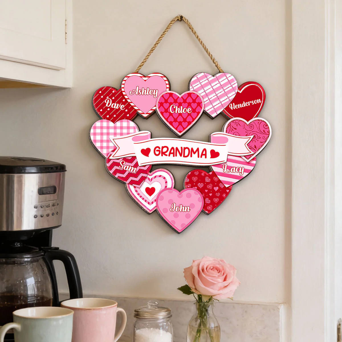Grandma's Sweethearts Coquette Valentine's Day - Personalized Door Hanger Sign - Image 10