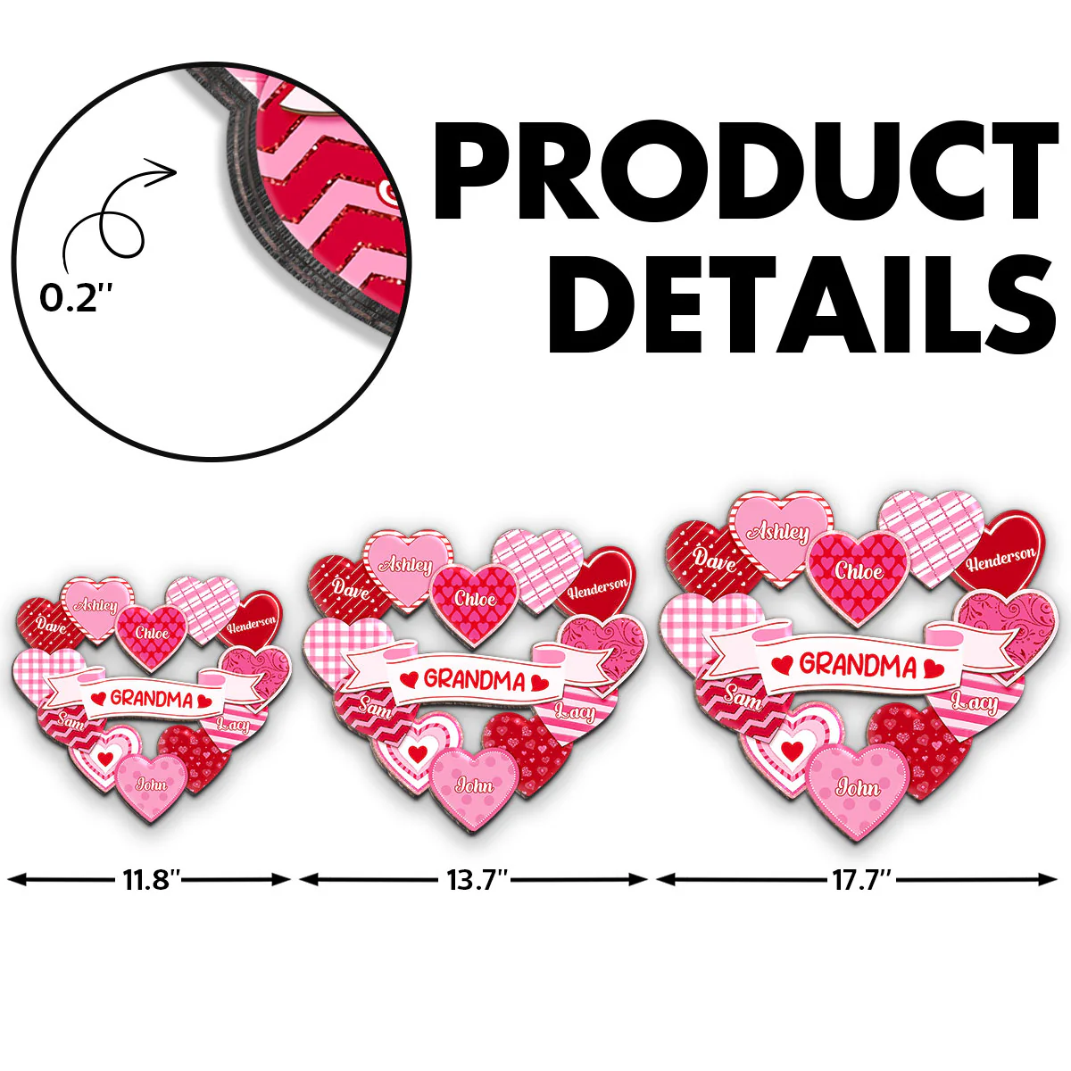 Grandma's Sweethearts Coquette Valentine's Day - Personalized Door Hanger Sign - Image 11