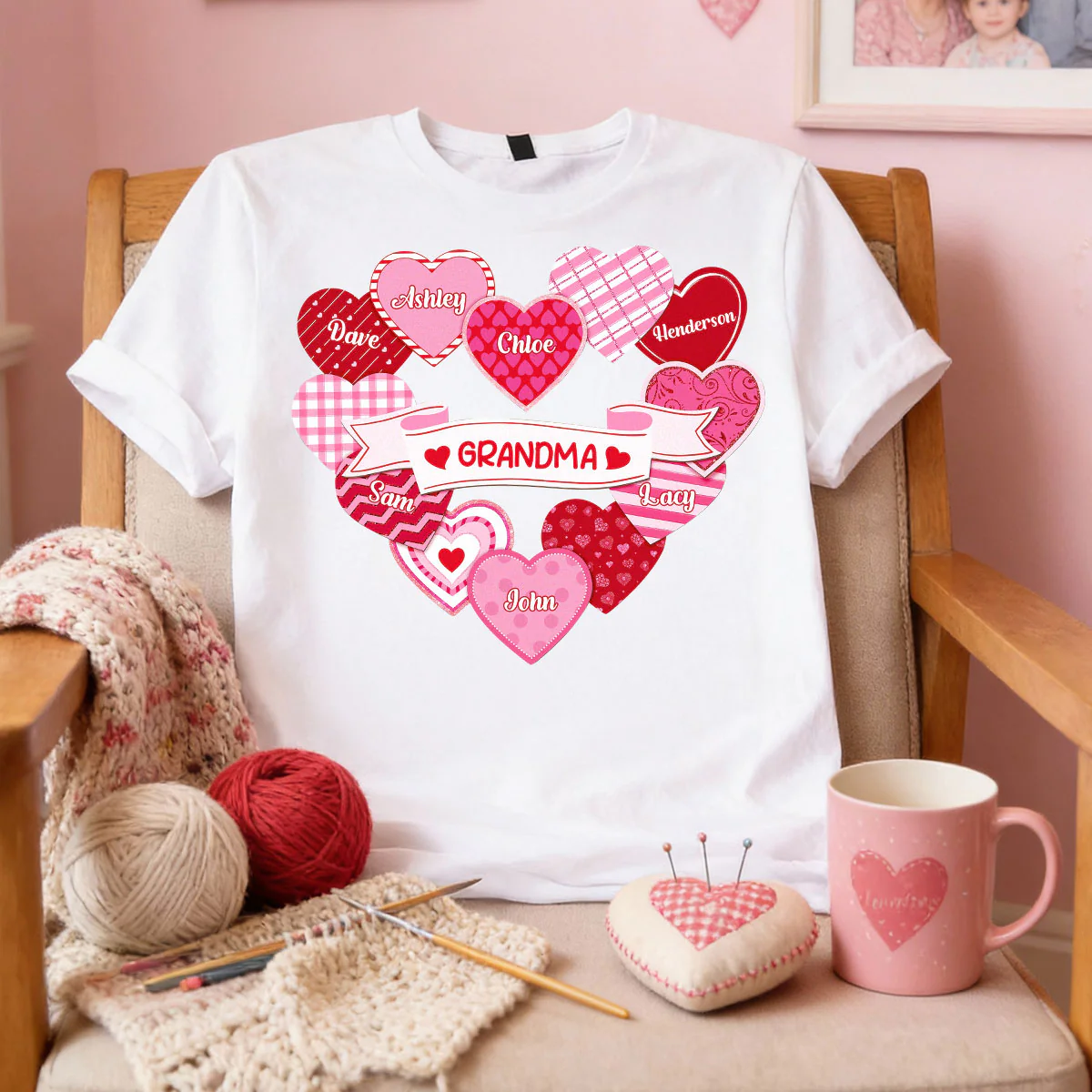 Grandma's Sweethearts Coquette Valentine's Day - Personalized Shirt - Image 4