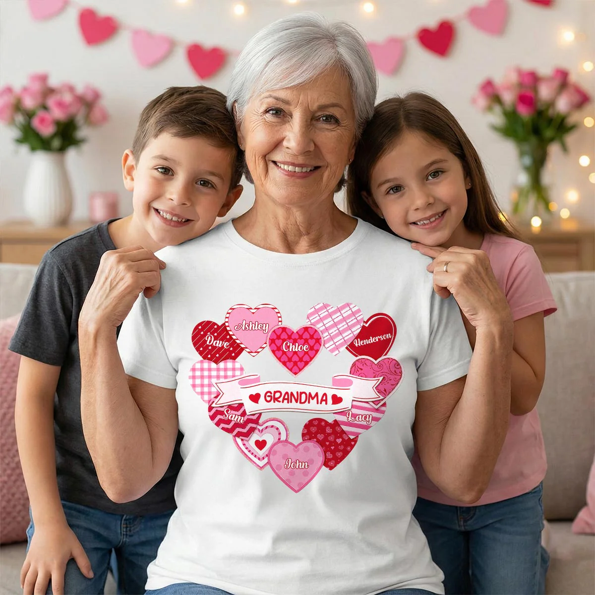 Grandma's Sweethearts Coquette Valentine's Day - Personalized Shirt - Image 5