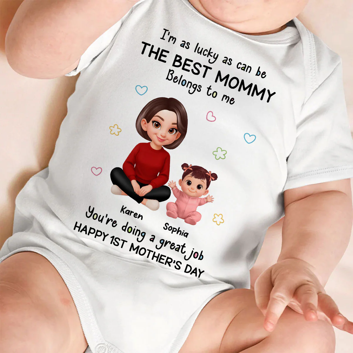 I Am Lucky As Can Be The Best Mommy - Personalized Baby Onesie - First Mother's Day Baby Gift - Image 6