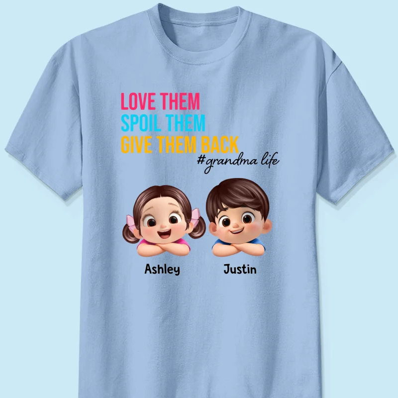Love Them Spoil Them Give Them Back - Personalized Shirt - Gift for Grandma - Image 21
