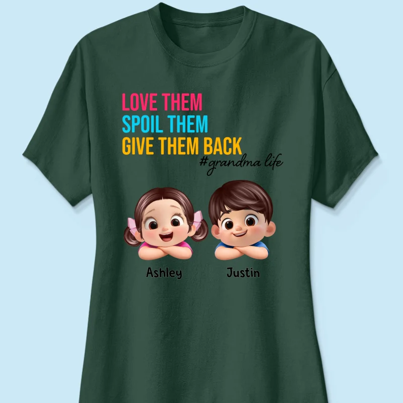 Love Them Spoil Them Give Them Back - Personalized Shirt - Gift for Grandma - Image 31