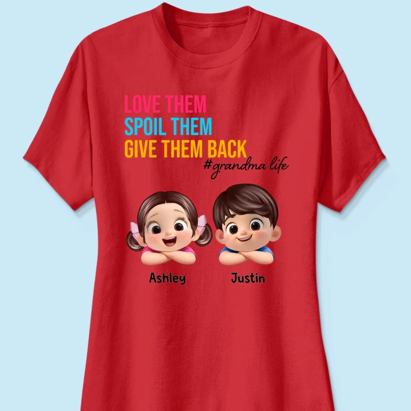 Love Them Spoil Them Give Them Back - Personalized Shirt - Gift for Grandma - Image 33