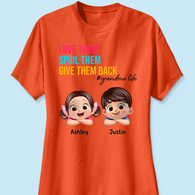 Love Them Spoil Them Give Them Back - Personalized Shirt - Gift for Grandma - Image 34