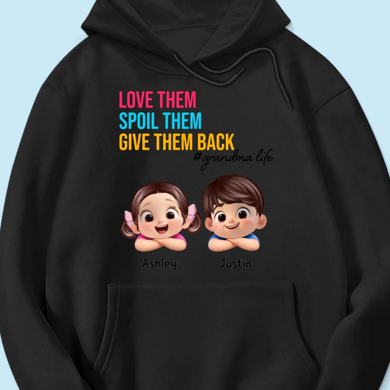 Love Them Spoil Them Give Them Back - Personalized Shirt - Gift for Grandma - Image 41