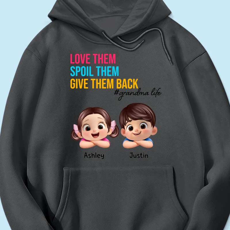 Love Them Spoil Them Give Them Back - Personalized Shirt - Gift for Grandma - Image 43