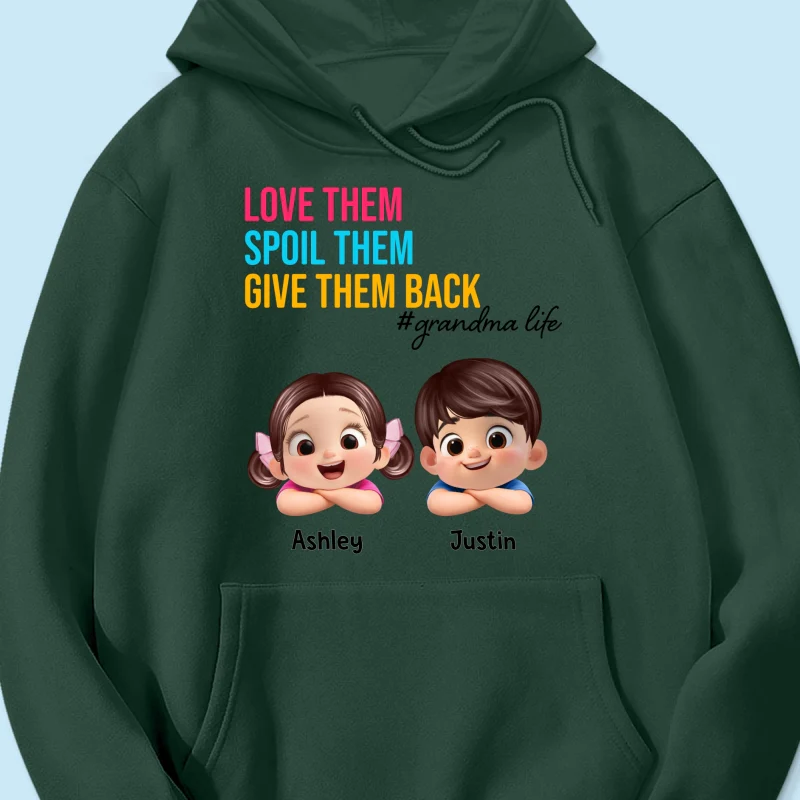 Love Them Spoil Them Give Them Back - Personalized Shirt - Gift for Grandma - Image 45