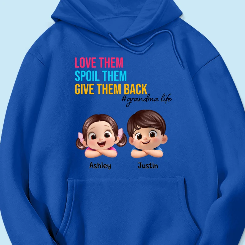 Love Them Spoil Them Give Them Back - Personalized Shirt - Gift for Grandma - Image 46