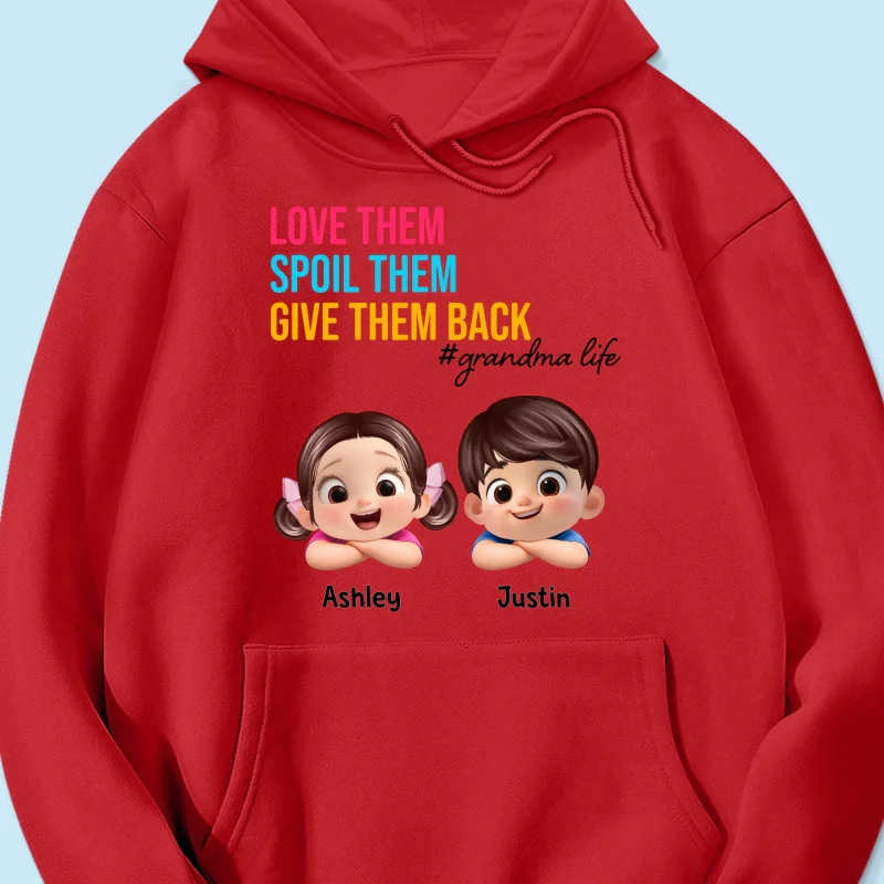 Love Them Spoil Them Give Them Back - Personalized Shirt - Gift for Grandma - Image 47