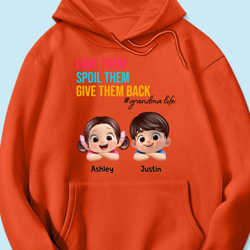 Love Them Spoil Them Give Them Back - Personalized Shirt - Gift for Grandma - Image 48