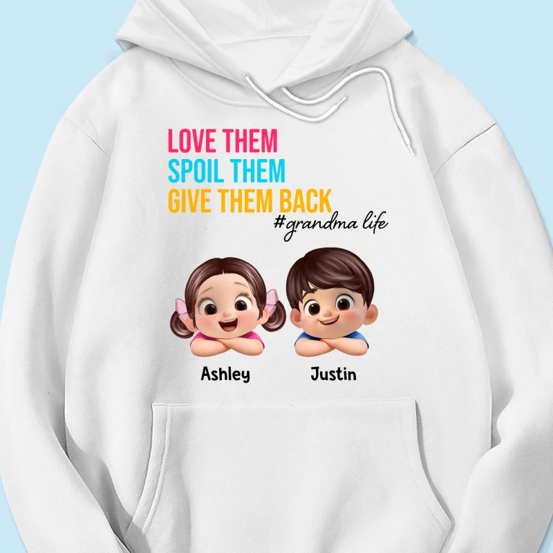 Love Them Spoil Them Give Them Back - Personalized Shirt - Gift for Grandma - Image 49
