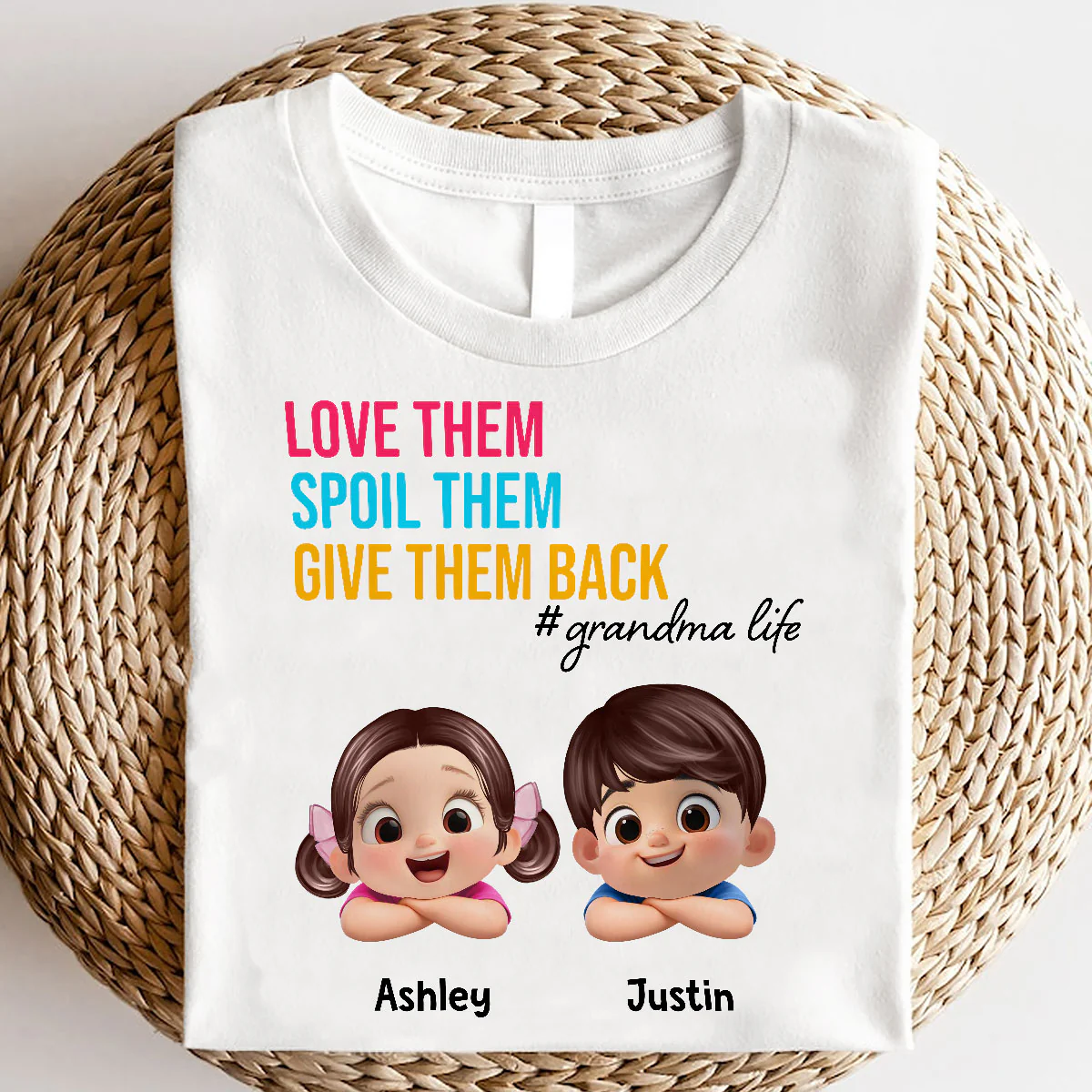 Love Them Spoil Them Give Them Back - Personalized Shirt - Gift for Grandma - Image 5