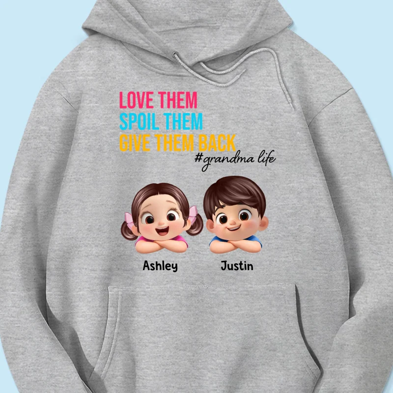 Love Them Spoil Them Give Them Back - Personalized Shirt - Gift for Grandma - Image 50