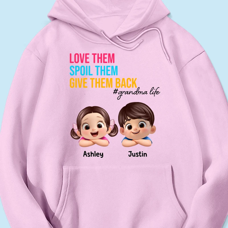 Love Them Spoil Them Give Them Back - Personalized Shirt - Gift for Grandma - Image 51
