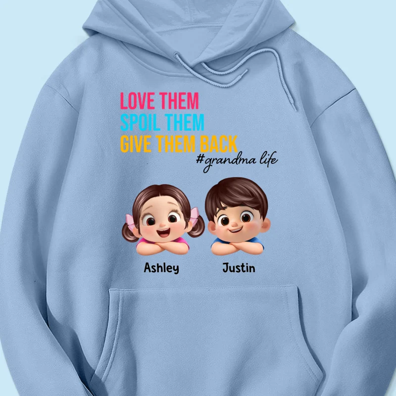 Love Them Spoil Them Give Them Back - Personalized Shirt - Gift for Grandma - Image 52