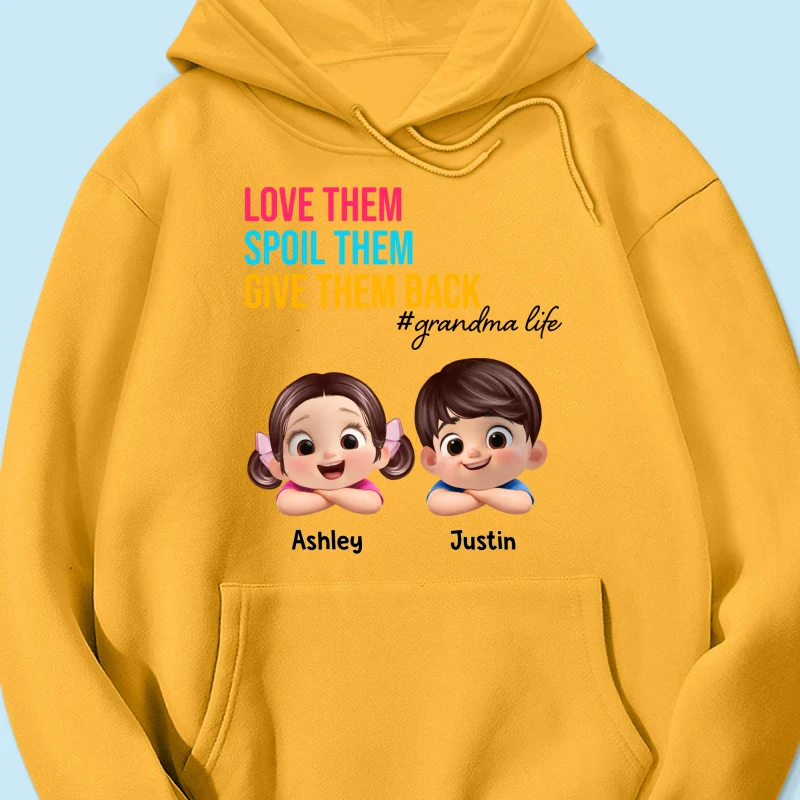 Love Them Spoil Them Give Them Back - Personalized Shirt - Gift for Grandma - Image 53
