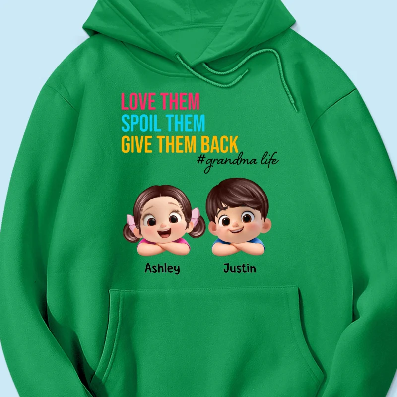Love Them Spoil Them Give Them Back - Personalized Shirt - Gift for Grandma - Image 54