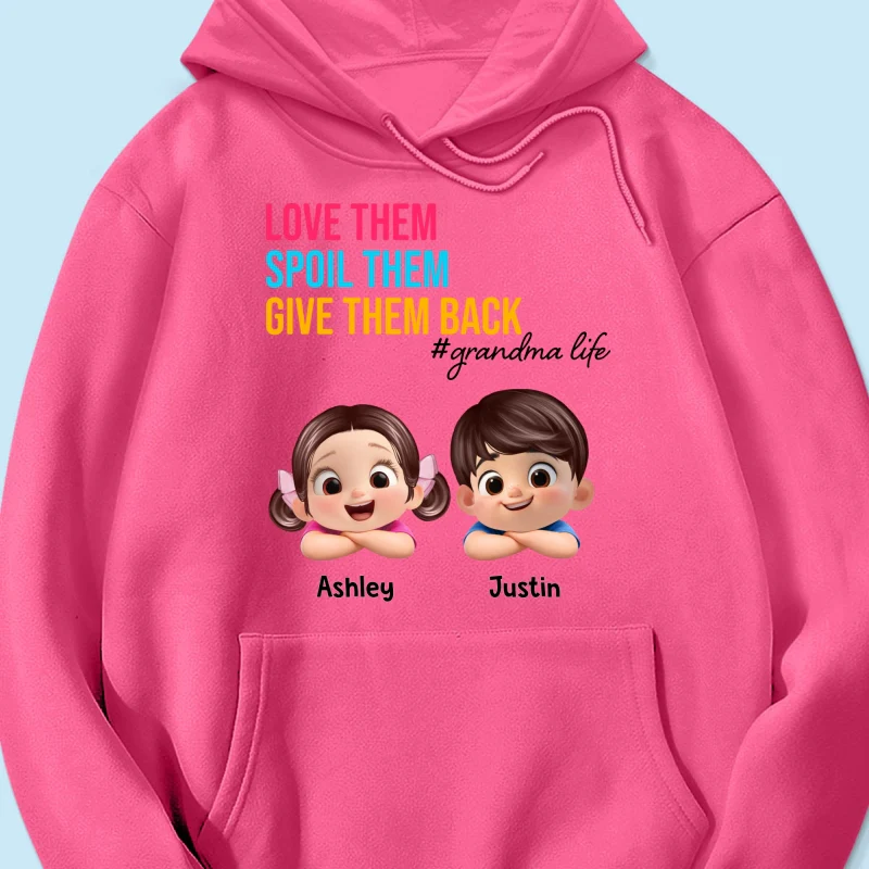 Love Them Spoil Them Give Them Back - Personalized Shirt - Gift for Grandma - Image 55
