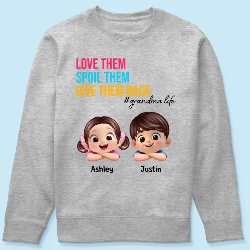 Love Them Spoil Them Give Them Back - Personalized Shirt - Gift for Grandma - Image 65