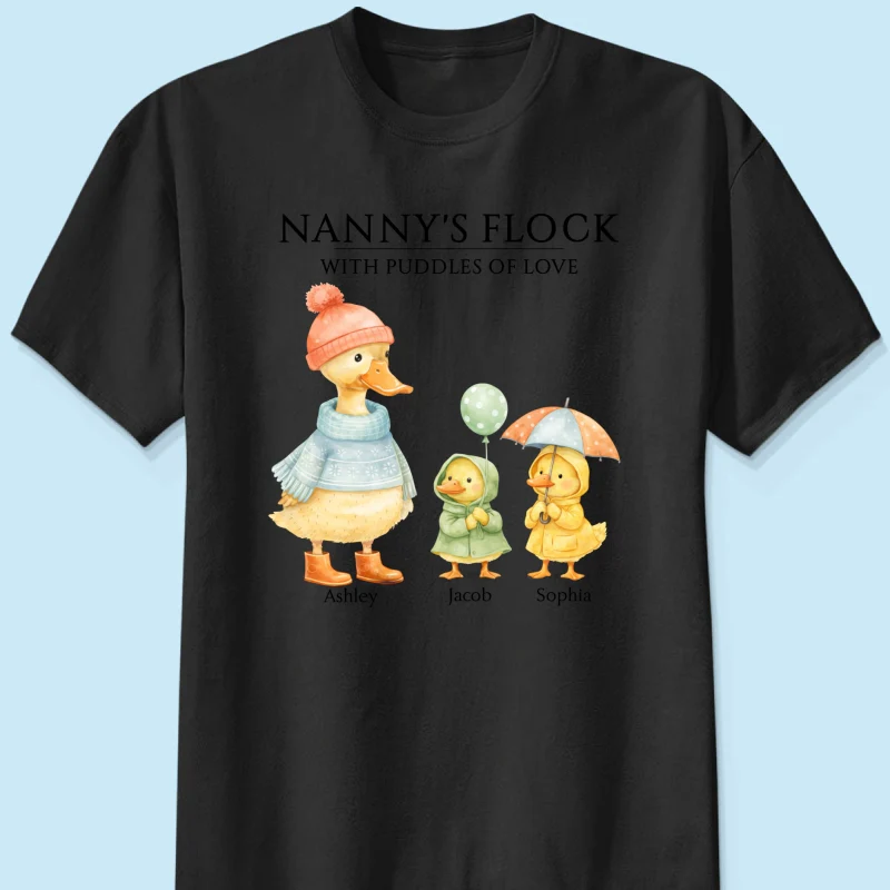 Nanny's Flock with Puddles of Love - Personalised Shirt - Gift for Grandma - Image 10