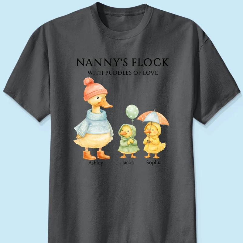 Nanny's Flock with Puddles of Love - Personalised Shirt - Gift for Grandma - Image 12
