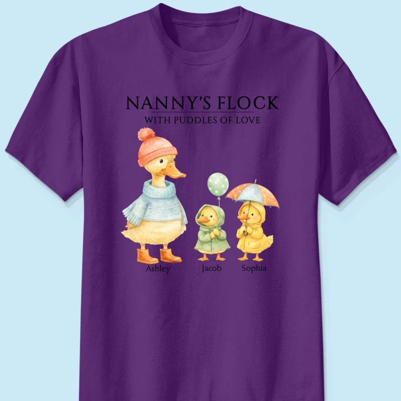 Nanny's Flock with Puddles of Love - Personalised Shirt - Gift for Grandma - Image 13