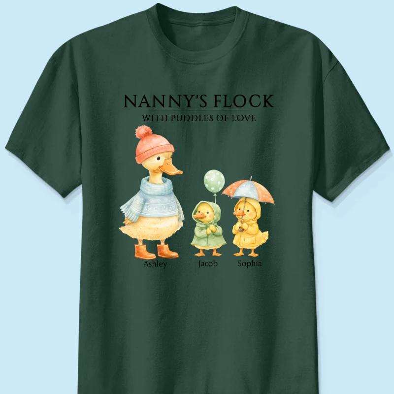 Nanny's Flock with Puddles of Love - Personalised Shirt - Gift for Grandma - Image 14