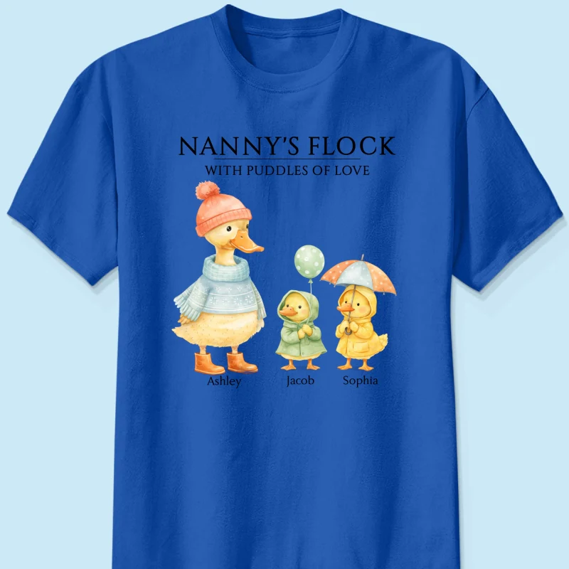 Nanny's Flock with Puddles of Love - Personalised Shirt - Gift for Grandma - Image 15