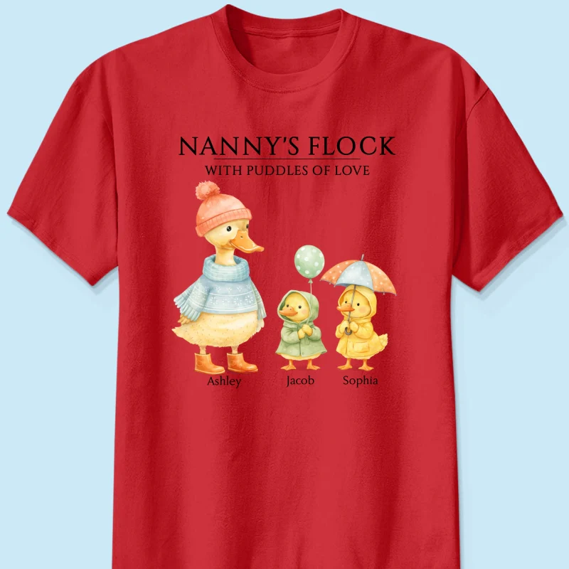 Nanny's Flock with Puddles of Love - Personalised Shirt - Gift for Grandma - Image 16