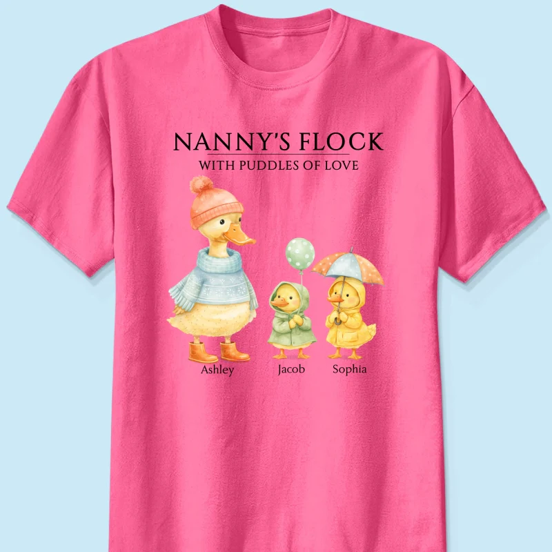 Nanny's Flock with Puddles of Love - Personalised Shirt - Gift for Grandma - Image 18
