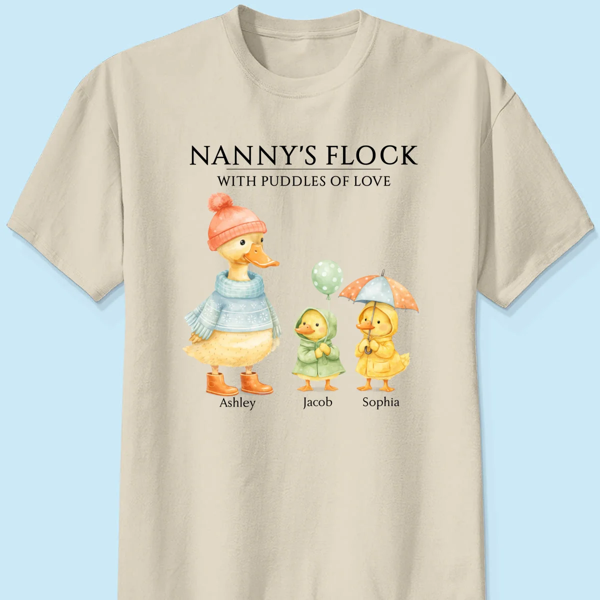 Nanny's Flock with Puddles of Love - Personalised Shirt - Gift for Grandma - Image 19