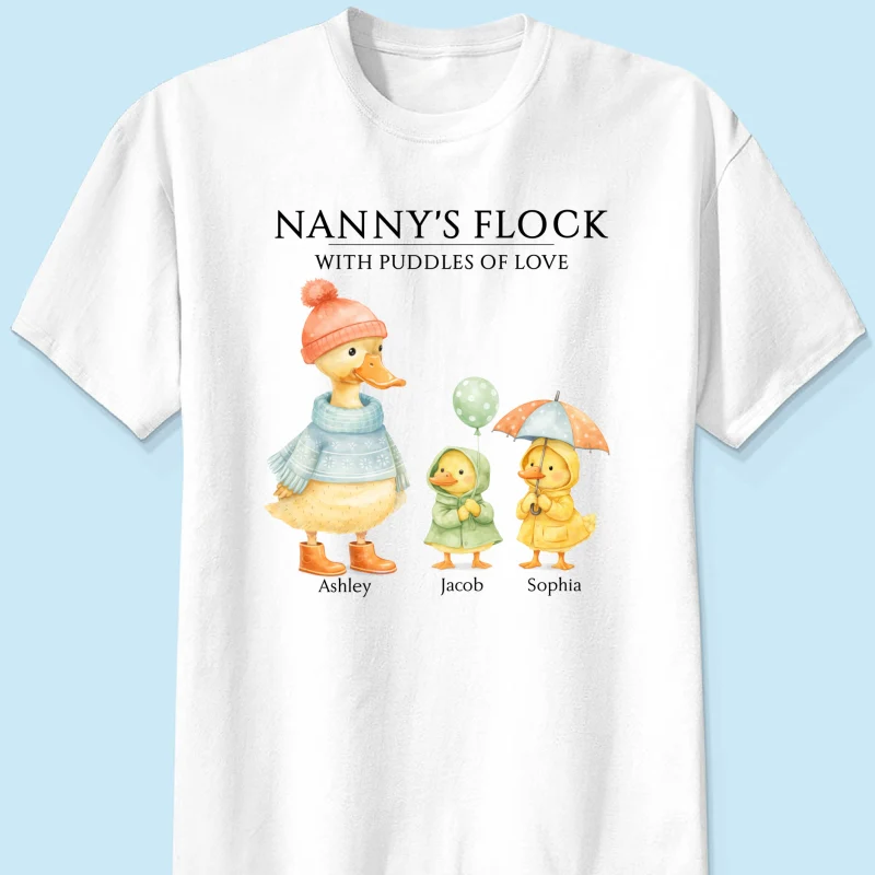 Nanny's Flock with Puddles of Love - Personalised Shirt - Gift for Grandma - Image 20