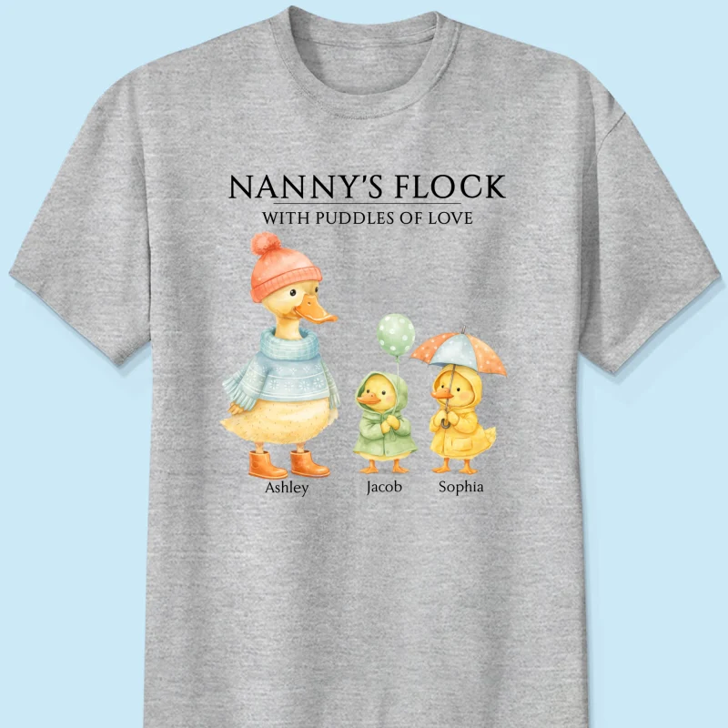 Nanny's Flock with Puddles of Love - Personalised Shirt - Gift for Grandma - Image 21