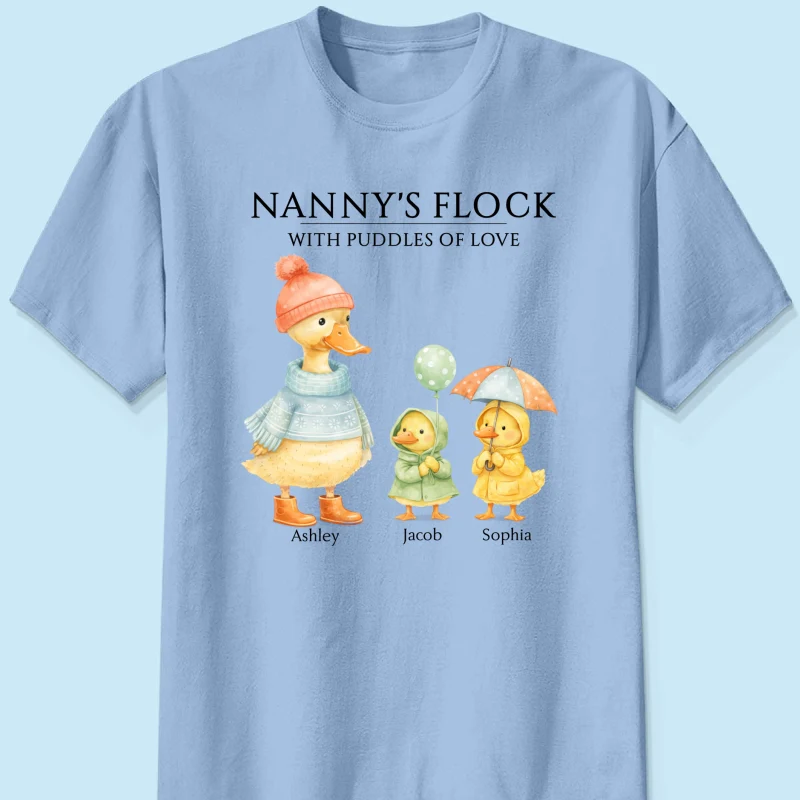 Nanny's Flock with Puddles of Love - Personalised Shirt - Gift for Grandma - Image 23
