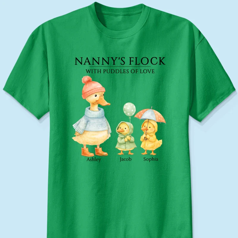 Nanny's Flock with Puddles of Love - Personalised Shirt - Gift for Grandma - Image 25